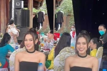 Diện đầm tối màu, Đỗ Thị Hà vẫn khiến cô dâu dè chừng