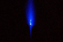 Vật thể lạ hình lông gà phát sáng trong đêm gây sốt