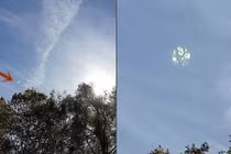 "Bắt quả tang" quả cầu lấp lánh nghi UFO giữa ban ngày 