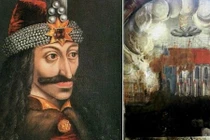 Cận cảnh UFO trong bức tranh cổ ở lâu đài Dracula
