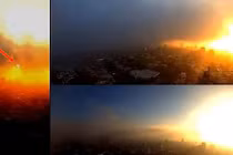 Vật thể lạ nghi UFO xuất hiện trong bình minh ở Mexico