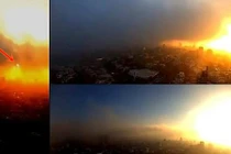 Vật thể lạ nghi UFO xuất hiện trong bình minh ở Mexico