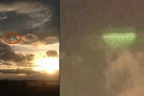 Vật thể hình kim cương xanh khổng lồ lộ diện nghi UFO