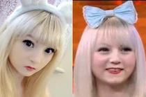 Ảnh không photoshop của búp bê sống khi mặt mộc