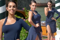 Bạn gái Cristiano Ronaldo diện phong cách không nội y, váy cắt xẻ nóng bỏng