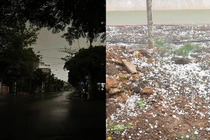 Cảnh tượng mưa đá tại Yên Bái khiến dư luận xôn xao