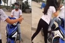 Xôn xao clip cô gái "lật mặt" chàng người yêu bắt cá hai tay
