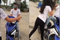 Xôn xao clip cô gái "lật mặt" chàng người yêu bắt cá hai tay