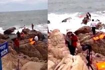 Cô dâu rơi xuống biển khi chụp ảnh cưới nơi tử thần ở vịnh Vĩnh Hy