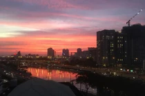 Ngẩn ngờ hình ảnh hoàng hôn trước khi đón cơn bão dữ