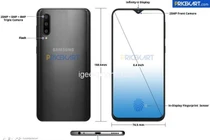 Galaxy A50 lộ diện: 3 camera sau, cảm biến vân tay dưới kính