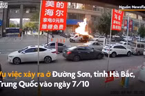 Video: Xe tải chở gas phát nổ như bom, lửa đỏ rực 1 góc phố 