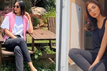 Hà Tăng trung thành với một kiểu quần jeans nhưng vẫn sang