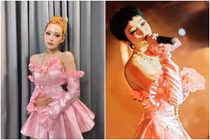 Hiền Hồ mặc váy cũ 1 năm trước, cách tạo dáng gây tranh cãi