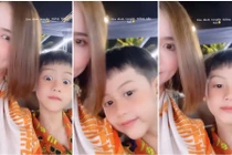 Huyền Lizzie hiếm hoi khoe cận mặt nhan sắc con trai