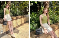 Thiều Bảo Trâm diện áo màu "trà xanh", ẩn ý đang không hạnh phúc?