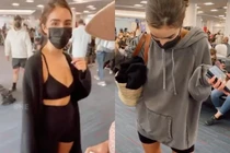 Nhiều người đẹp bị chỉ trích vì trang phục mặc lên máy bay