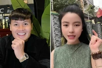 Bạn gái Quang Hải vui vẻ quay clip trước cổng nhà bạn trai