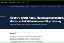 Báo quốc tế nói gì về nữ ca sĩ Mỹ "mặc áo dài không quần" lên sân khấu?