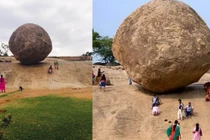 Một tảng đá khổng lồ bí ẩn đã đứng trên một sườn dốc