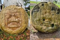 Phát hiện bức phù điêu đôi "miệng nhăn nhó" ở Mexico