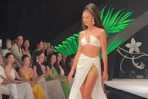 Vẻ đẹp "không tì vết" của vợ Bùi Tiến Dũng trên sàn diễn