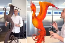 Người đàn ông sáng tạo phượng hoàng lửa bằng socola gây sốt