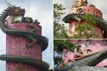 Ngôi chùa có con rồng khổng lồ quấn quanh toà nhà 17 tầng 