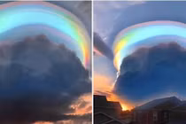 “Dải khăn” màu cầu vồng bí ẩn vắt ngang bầu trời ở Trung Quốc