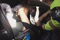 Cô gái mặc nội y lẻn vào xe gây rối, chủ xe xử lý bất ngờ