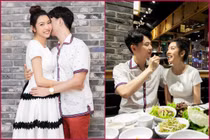 Á hậu Thúy Vân để lộ rõ bụng bầu trước khi làm đám cưới