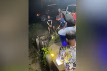 Video: Hoảng hồn phát hiện cá sấu dạo chơi trên đường trong cơn bão