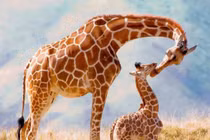 Chùm ảnh ấn tượng về tình mẫu tử của hươu cao cổ 