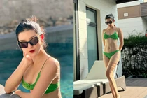 Á hậu mê bóng đá Huyền My hiếm hoi diện bikini