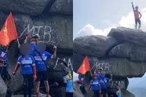 Nhóm đạp xe vẽ bậy ở mỏm đá Quảng Ninh netizen đòi xử nặng