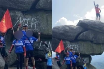 Nhóm đạp xe vẽ bậy ở mỏm đá Quảng Ninh netizen đòi xử nặng