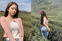 Đi hái chè, 2 cô "thôn nữ" bỗng nổi tiếng vì diện quần này