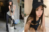 "Thổn thức” vì cô hot girl phụ hồ mặt xinh, dáng đẹp