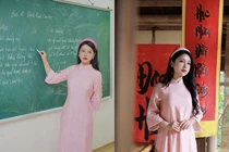 Cô giáo Vật lý gây bão khi dạy online diện áo dài cực xinh