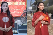 Doãn Hải My diện áo dài thăm quan Bảo tàng quân sự Việt Nam