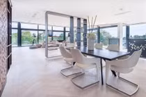 10 mẫu phòng ăn hiện đại với sàn gỗ đẹp