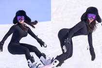 "Hot girl phòng gym" khoe ảnh trượt tuyết lộ body đâu ra đấy