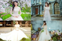 Dàn hot girl ĐH Ngoại Thương khoe vẻ dịu dàng trong váy cưới