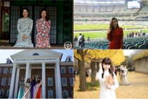 Mê mẩn ngắm áo dài Việt Nam đẹp tỏa sáng ở trời Tây