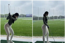 Hot girl phòng gym xứ Trung mê đánh golf rèn đường cong hoàn mỹ