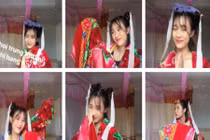 Cosplay cổ trang bằng chăn con công, cô gái khiến dân mạng phì cười