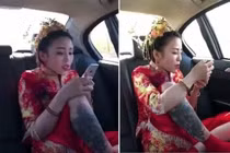 Cô dâu xăm trổ 'bá đạo trên từng hạt gạo', bơ luôn chú rể ngồi cạnh