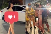 Dân mạng giật mình với cô gái không mặc đồ ra phố