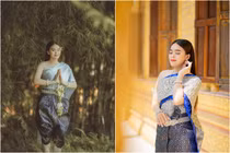 Diện trang phục dân tộc Khmer, "thánh sún" Ngân Thảo gây sốt