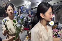 Đi chợ mua hoa, Lê Bống lọt vào camera của team qua đường